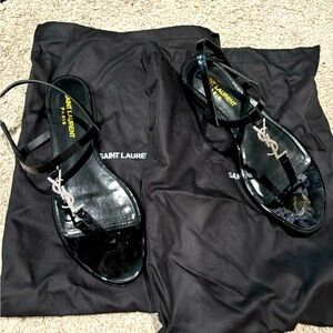 Saint Laurent Cassandra patent leather sandals